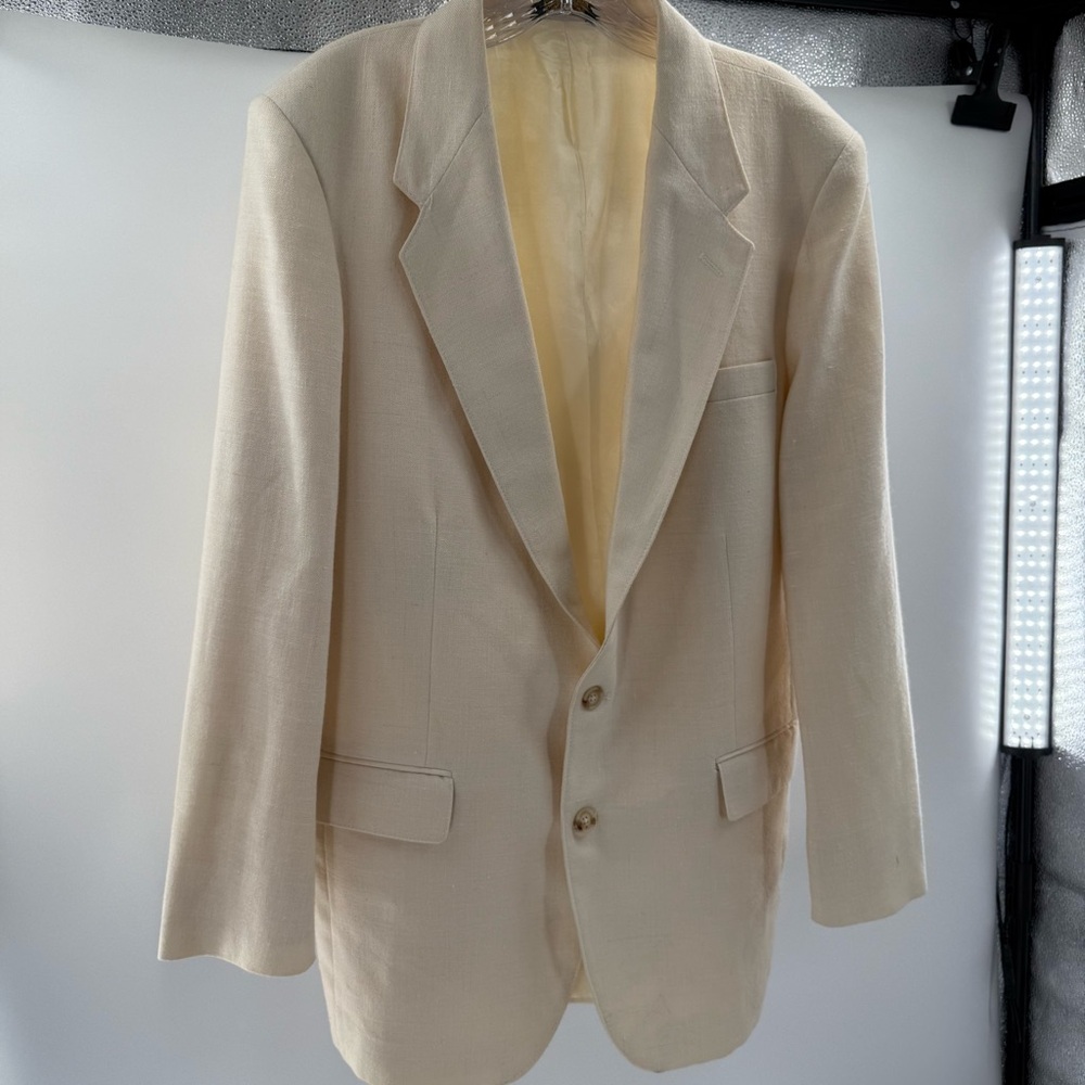 Vintage Charles Chastain Teen Sport Coat Beige Tan Blazer Two Button Notch